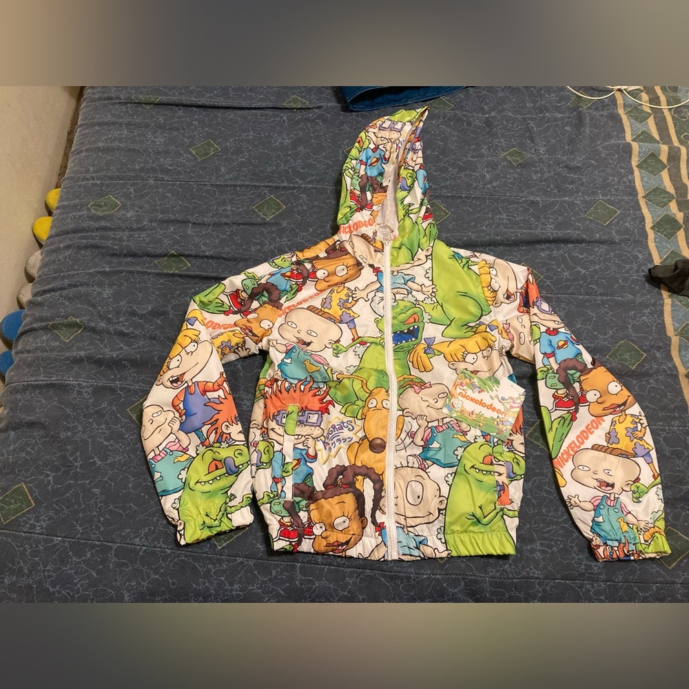 new Boys Nickeloden Rugrats Windbreaker Jacket, Size 10/12